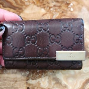 🖤Gucci Dark Brown Leather Wallet/Key Holder